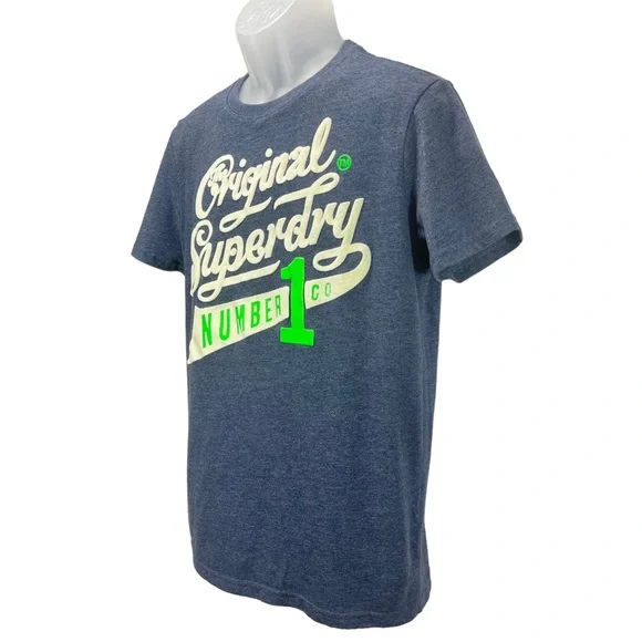 Superdry | Men’s Large | “Original Superdry Number 1 Co” Blue Crewneck T-Shirt - Picture 3 of 11